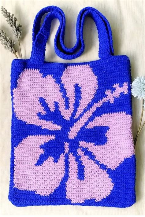 Diy Youtube Tutorial Free Pattern Hibiscus Flower Crochet Tote Bag Häkeln Kleidung Häkeln