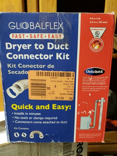 Globalflex 4 In X 8 Ft Flexible Dryer To Duct Connector Kit Fast