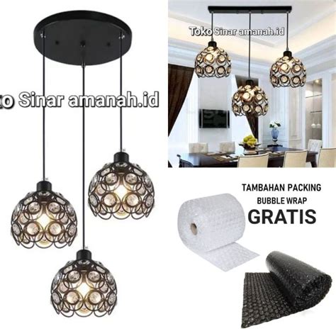 Lampu Gantung Cristal Bulat Minimalis Modern Aesthetic Lampu Gantung