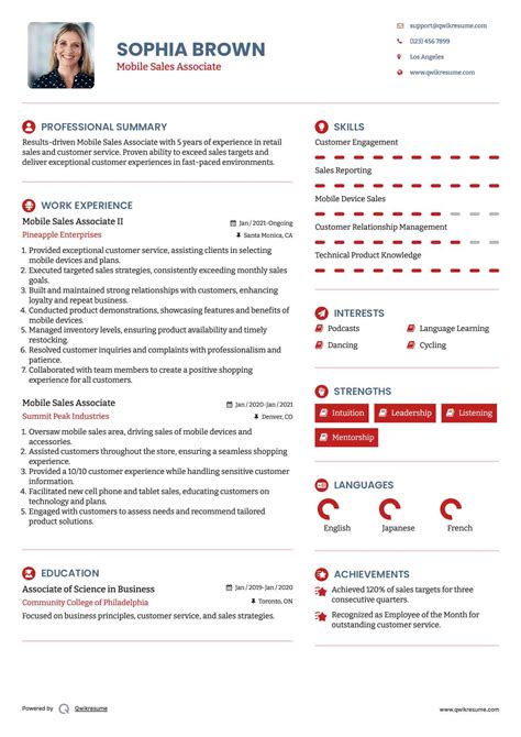 10+ Mobile Sales Associate Resume Samples & Templates for 2025