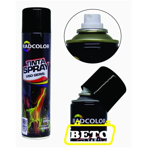 Tinta Spray Uso Geral E Automotivo Ml Radcolor Preto Fosco Preto