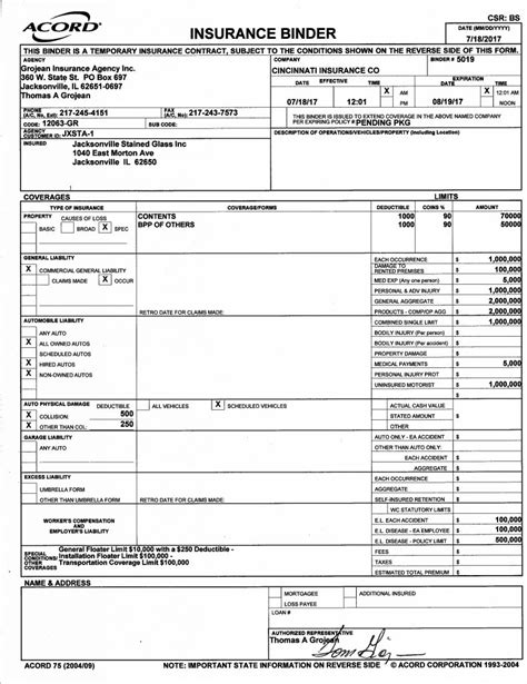 Free Fillable Acord Form Printable Forms Free Online