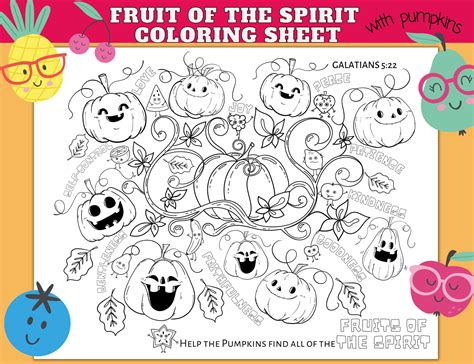 Fruit of the Spirit Coloring Page for Kids or Adults - Etsy