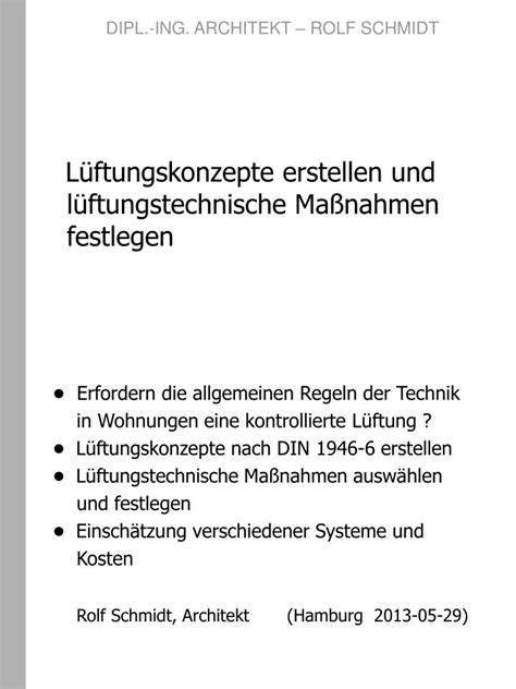 Ppt L Ftungskonzepte Erstellen Und L Ftungstechnische Ma Nahmen