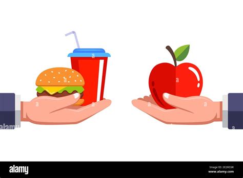 Junk Food Vs Healthy Food Clipart