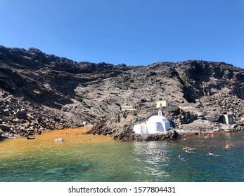 Hot Springs On Volcano Island Santorini Stock Photo 1577804431 ...