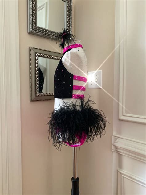 Custom Dance Costume Hot Pink Black Piece Jazz Musical Theater