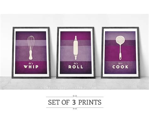 Kitchen Art. Set of 3 PRINTS. Kitchen Print. Typographic - Etsy