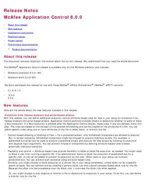Fillable Online McAfee Application Control 8 Fax Email Print PdfFiller