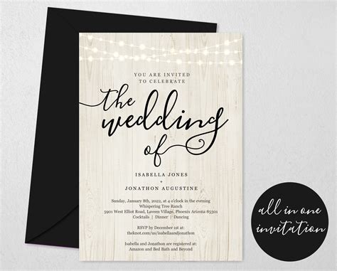 All In One Wedding Invitation Template