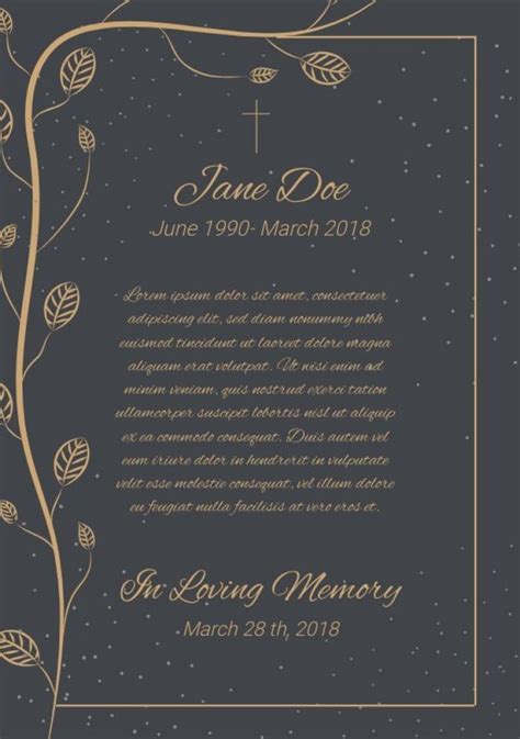 Free Funeral Invitation templates to customize | Wepik