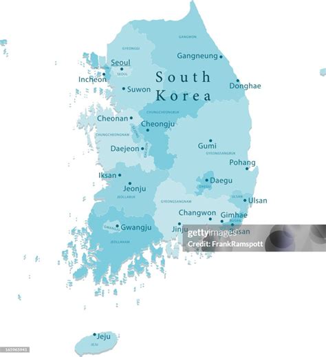 South Korea Vector Map Regions Isolated High-Res Vector Graphic - Getty ...