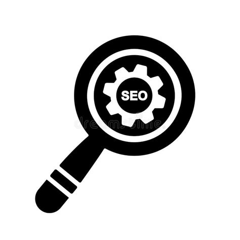 Gear Optimization Search Engine Seo Icon Black Vector Design Stock