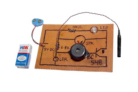 Laser Security System Circuit Diagram On PCB For Multipurpose Use For