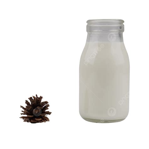 Milk In Clear Glass Bottle Container Glass Bottle Transparent Png