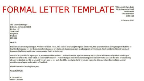 formal letter templates | All Form Templates