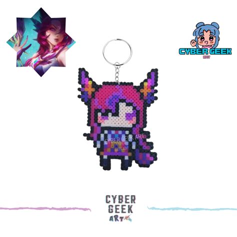 Xayah League Of Legends Pixel Art Hama Beads Shopee Brasil