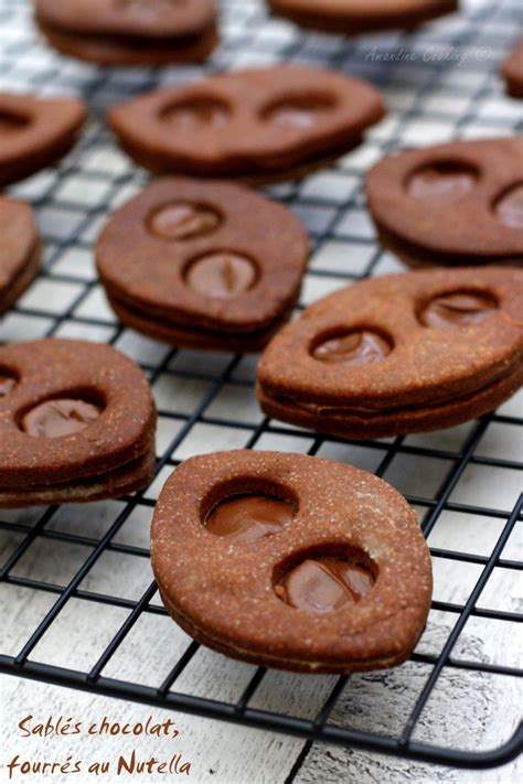 Sablés au chocolat fourrés au Nutella Amandine Cooking