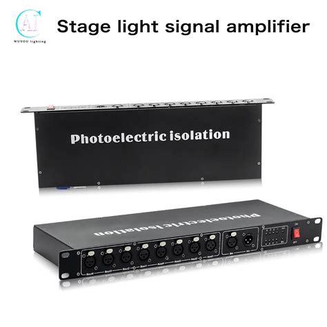 8CH DMX Signal Amplifier DMX512 Stage Light Signal Splitter DJ Disco ...