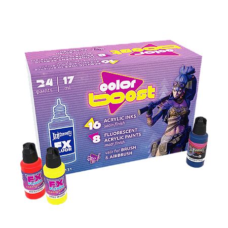 Conjunto Inks E Tintas Fluorescentes Acr Licas Color Boost Scale