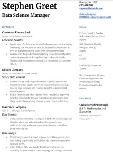 How To Build A Standout Data Scientist Resume Tips Templates