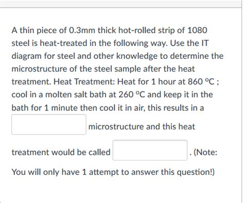 Solved A Thin Piece Of 0 3mm Thick Hot Rolled Strip Of 1080 Chegg