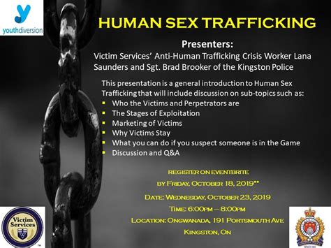 Human Sex Trafficking Workshop Youth Diversion Kingston Not For Profit Supporting At Risk