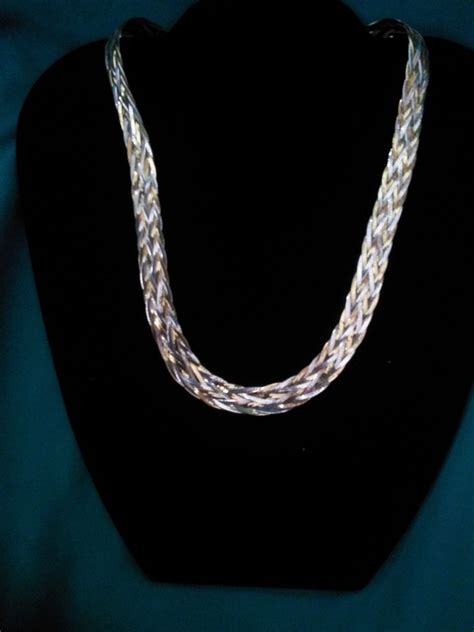 Necklace Sterling Silver Woven By AlwaysPlanBVintage On Etsy Multi