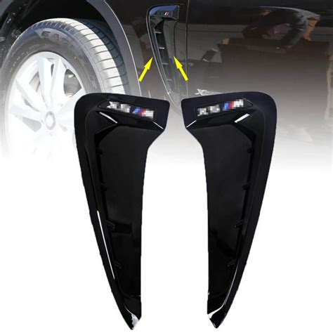 2pcs Car Styling Side Wing Fender Air Guide Vents Grill Grille Hole Emblem Trim Cover For Bmw X5