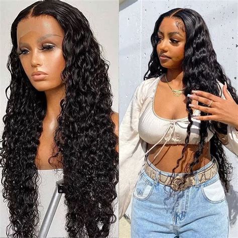 Amazon Maxine X Density Deep Wave Lace Front Wigs Human