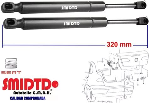 2 Amortiguadores Cajuela 31 Cm De Largo Seat Cordoba 04 09 Meses Sin