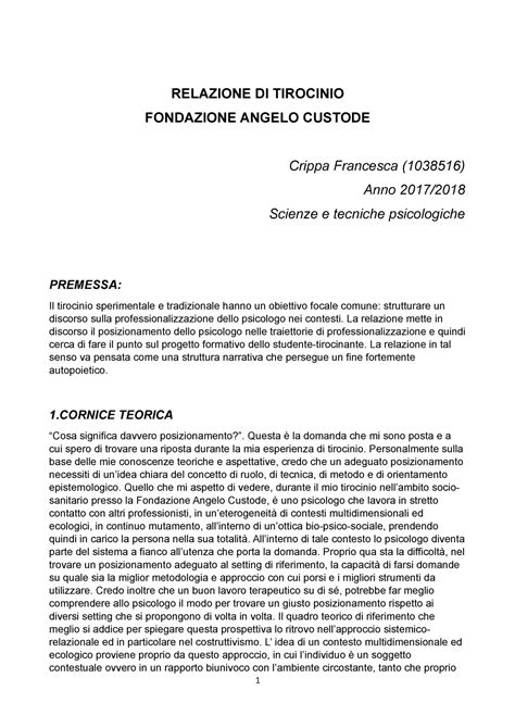 Relazione Finale Tirocinio Tfa Sostegno Sec I Grado Pedagogia Hot Sex