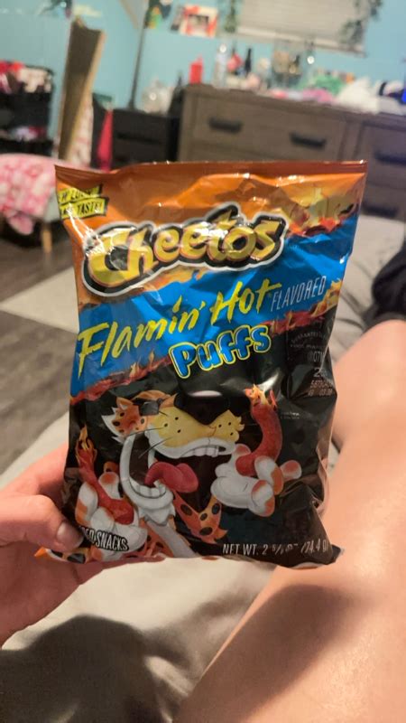 Cheetos Flamin Hot Flavored Puffs Cheese Flavored Snacks Fig App