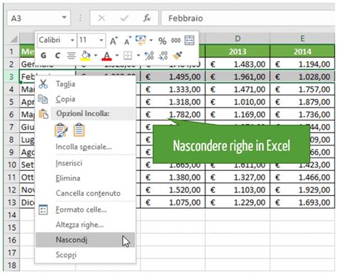 Nascondere Celle Excel Righe E Colonne Excel Per Tutti