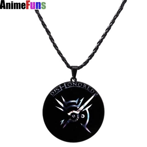 Circular Game Dishonored 2 Necklace For Male Letter Round Bead Necklace