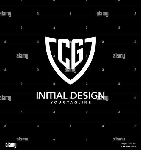 CG Monogram Initial Logo With Clean Modern Shield Icon Design