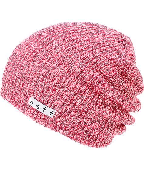 Neff Daily Heather Pink And White Beanie Zumiez