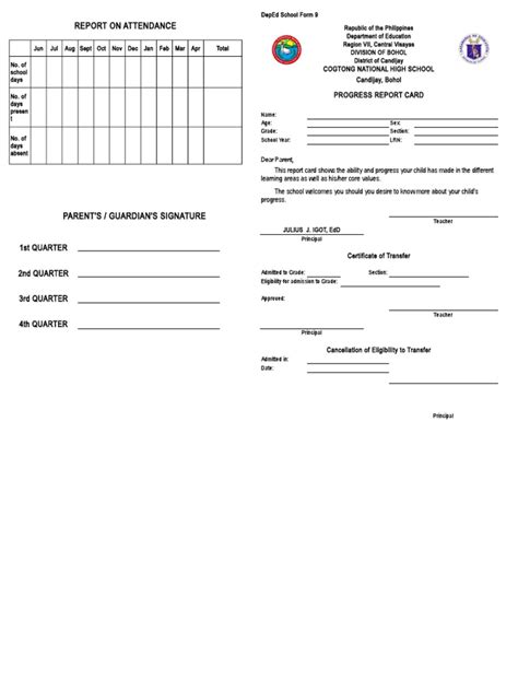 Deped Form 138 Jhs Pdf Behavior Modification Learning