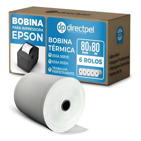 Bobina De Impressora Termica - Directpel Bobina Impressora Térmica Epson Tm-t20x Usb/serial Branco ...