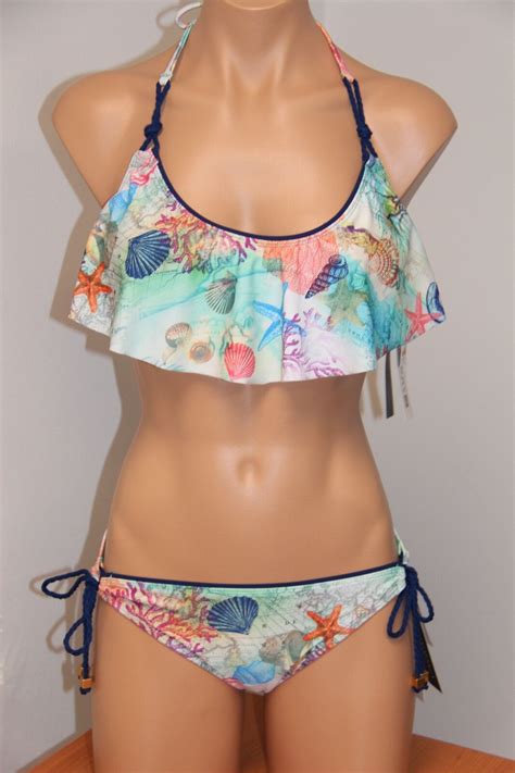 NWT Sperry Top Sider Swimsuit Bikini 2pc Set Sz S Tie Side EBay