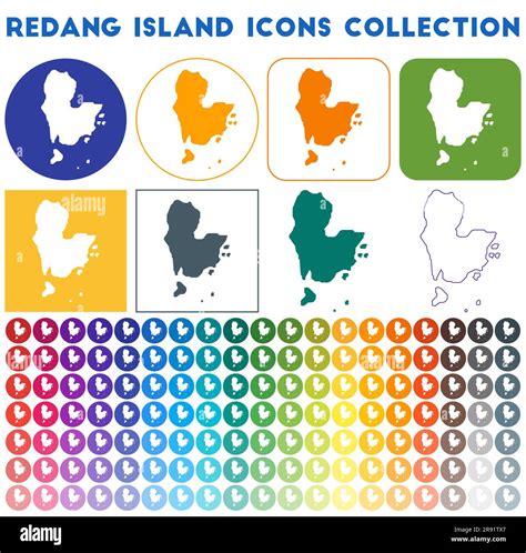 Redang Island Icons Collection Bright Colourful Trendy Map Icons