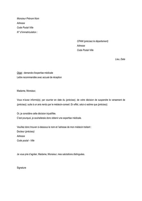 Lettre De Demande Dexpertise M Dicale Doc Pdf Page Sur