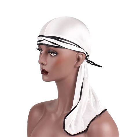 New Fashion Mens Satin Durags Bandanna Turban Wigs Men Silky Doo Durag