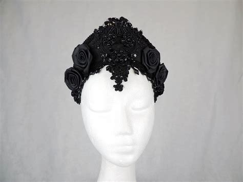 Gothic Kopfschmuck Headdress Headpiece Schwarz Spitze Wgt Halloween