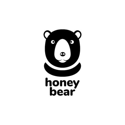 Premium Vector Portrait Honey Bear Flat Logo Design