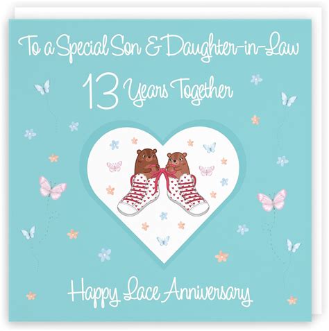 Hunts England Son And Daughter In Law 13th Anniversary Card 13 Years