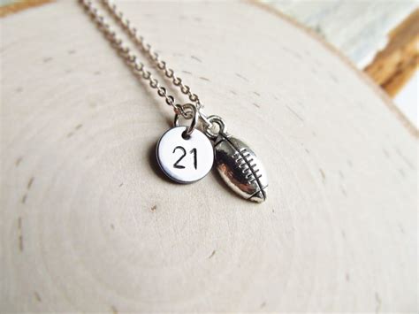 Football Girlfriend Necklace Jersey Number With Football Etsy