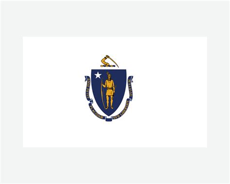 Massachusetts USA State Flag. Flag of MA, USA isolated on white