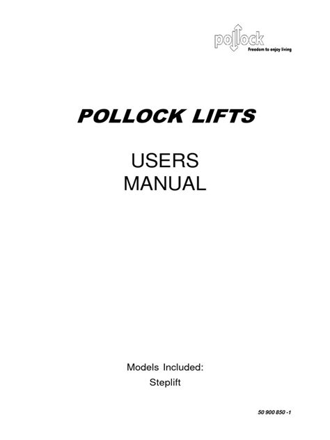 Pollock Step Lift Users Manual | PDF | Elevator | Mains Electricity