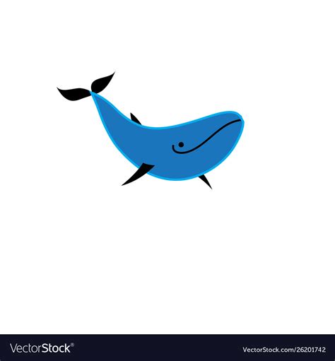 Blue Whale Icon Isolated Royalty Free Vector Image